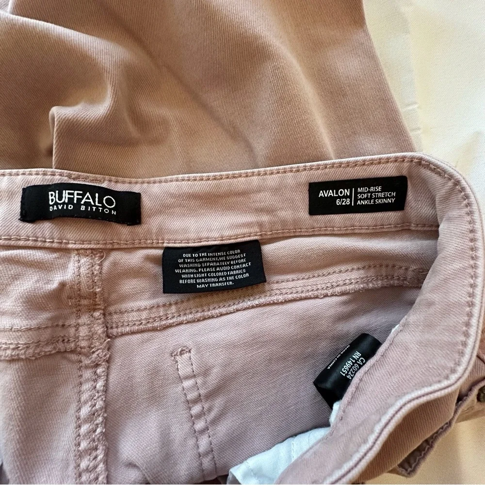 Buffalo David Bitton‎ Avalon mid rise ankle skinny light pink jeans women’s 6 - Picture 4 of 14